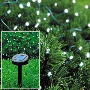 Solar Powered White Christmas Lights