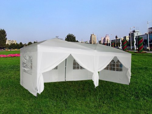 EXACME White 10×20 Ft Easy POP Up Wedding Canopy Party Tent Gazebo with Side Walls and Carry Case