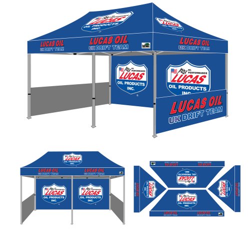 Eurmax PRE 10×20 Pop up Tent Digital Print Event Canopy Custom Graphics Canopy Booth with Backwall Interior Side Printed Only