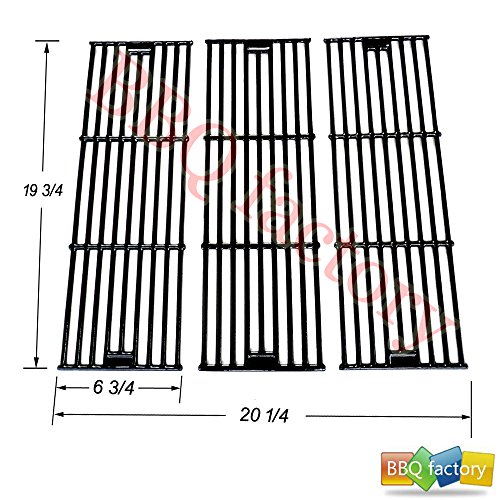 BBQ factory BBQ factory 65051(3-pack) Porcelain Cast Iron Cooking Grid Replacement for Select Chargriller Gas Grill Models and Others