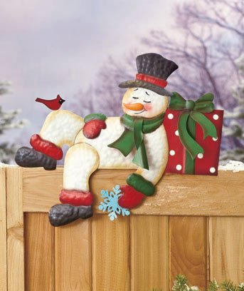 SNOWMAN Fence Topper Christmas WInter Holiday Outdoor Decor SNOW MAN Brand New