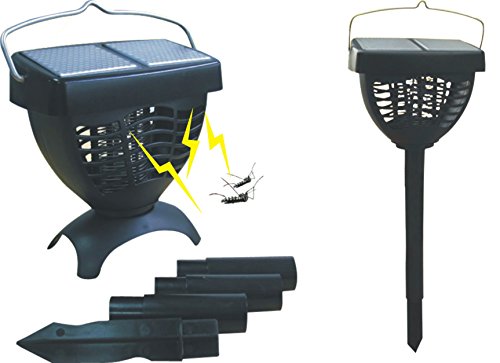 Solar Mosquitoes Bugs Zapper Built-in Blue Light LED Lamp