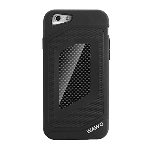 WAWO Iphone 6 PLUS Case – Full Protection Carbon Fiber Patch Case for Apple Iphone 6 PLUS 5.5 Inch (Black)