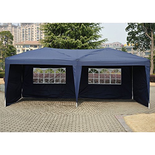 Polar Aurora 10′ X 20′ Easy Pop up Canopy Party Tent – Blue w/ 4 Removable Sidewalls