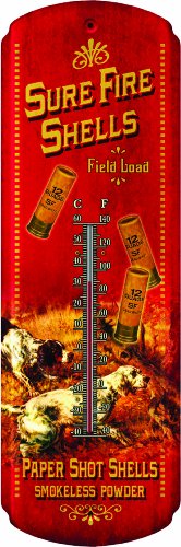 Rivers Edge Sure Fire Shells Nostalgic Tin Thermometer