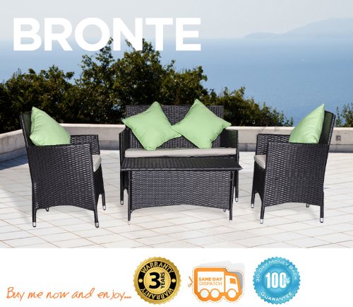 Bronte 4 Piece Outdoor Resin Wicker Patio Sofa Furniture Set Setting