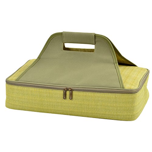 Picnic at Ascot Thermal Food and Casserole Carrier, Green Tweed