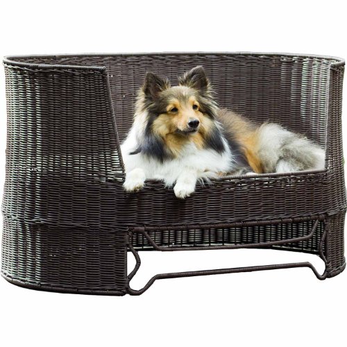 The Refined Canine’s Wicker Dog Day Bed with Outdoor Cushion