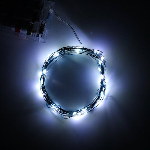 SUPERNIGHT 2M 20LEDs Cool White Soft Wire LED String Light 3*AA Battery Operated DIY Creative Novelty LED Starry Starry Light Holiday Festival Christmas Mini Light String Fairy LED Lights for Gardens, Homes, Christmas, Partys, Weddings Decorative Flexible LED Rope Light