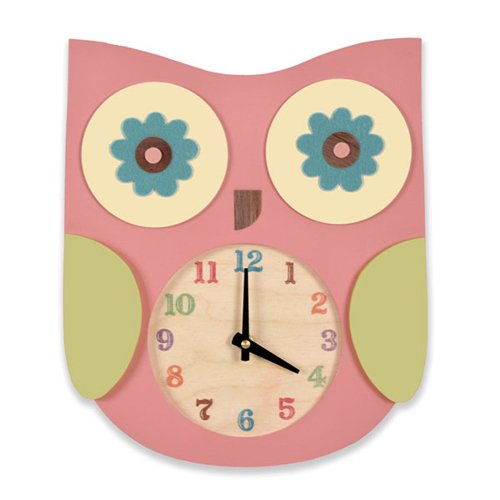 Tree by Kerri Lee Owl Clock, Pink