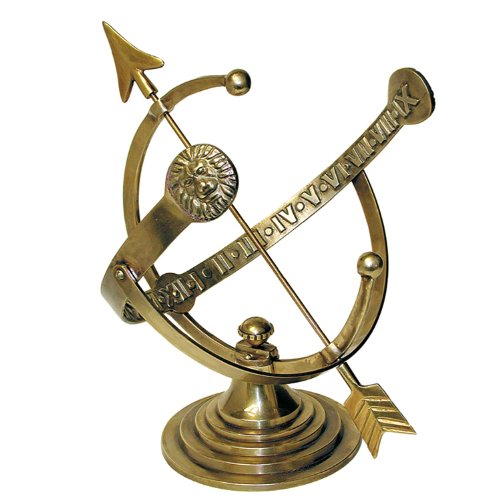 Rome RM1334 Polished Brass 12-Inch Diameter Armillary Sundial