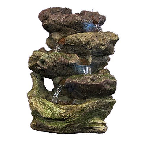 5-Step Rock Falls Tabletop Fountain w/LED Lights by Sunnydaze