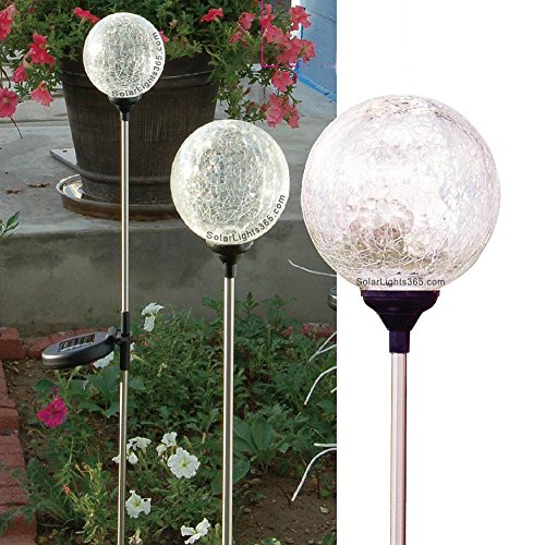 Solar Wholesale Crackle Glass Globe Solar Lawn Light, 3.5″ Dia (3 Pack)