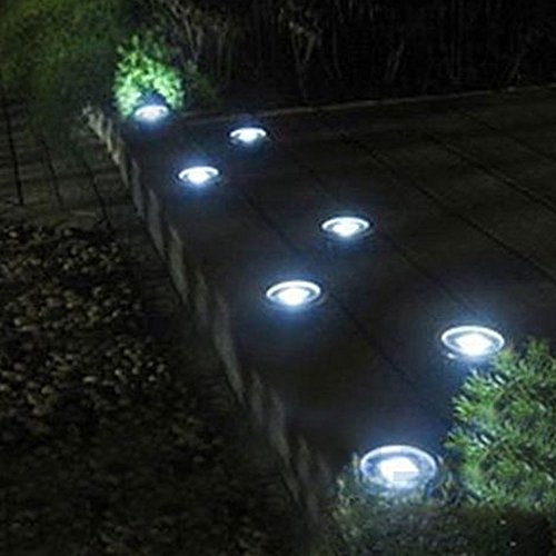 ThefancyTM Outdoor Solar Powered underground Light, 3 LED Waterproof Path Way Light for Garden or driveway (white, 1)