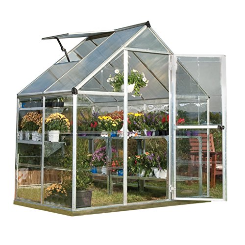 Palram Nature Series Hybrid Hobby Greenhouse – 6 x 4 x 7 Silver
