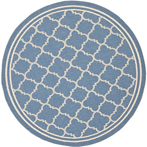 Safavieh Courtyard Collection CY6918-243 Round Area Rug, 5-Feet 3-Inch, Blue