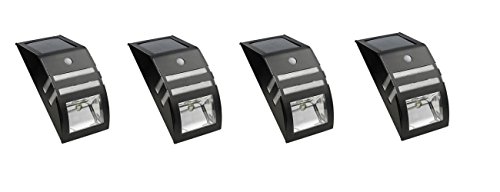 4 Pack Solar Powered LED Accent/Security Light Black