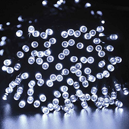 lederTEK Solar Christmas Lights 72ft 22m 200 LED 8 Modes Solar Fairy String Lights for Outdoor, Gardens, Homes, Wedding, Christmas Party, Waterproof (200 LED White)