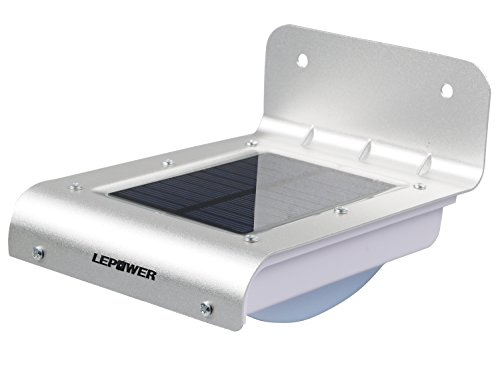 LEPOWER TM 16 Bright LED Wireless Solar Powered Motion Sensor Light (Weatherproof, no batteries required)