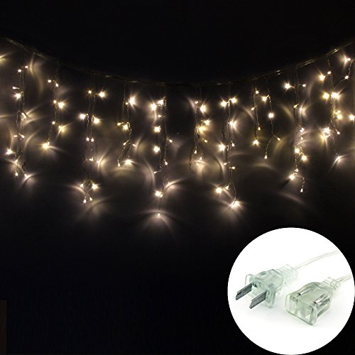 NexScene 3m x 0.5m 100 LED Icicle Ice Bar Lamp Shimmering Fairy Lights 8 Light Mode for Wedding Christmas Party Holiday(Warm White)