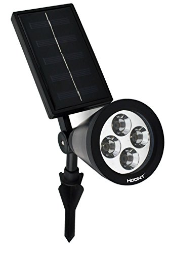 The Hoont™ Bright Outdoor LED Solar Spotlight / Solar Powered Outdoor Light for Landscape, Garden, Driveway, Pathway, Yard, Lawn, Etc. / Solar Energy Exterior Lighting; Auto-on at Night and Auto-off by Day / Installs Easily; Just Stick into Ground / Solar Light Great for Accents, Security Lighting, Decorative, Pool Area, Etc.