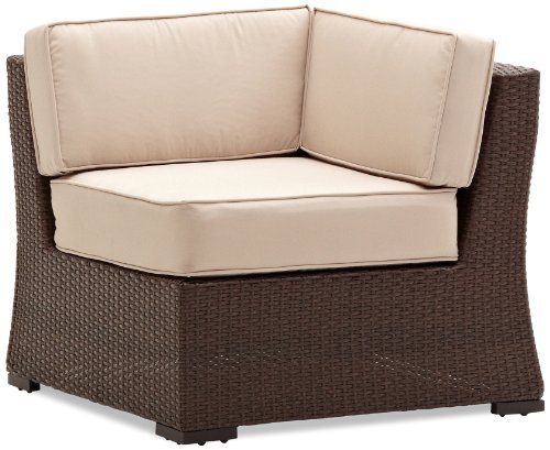 Strathwood Griffen All-Weather Wicker Sectional Corner Chair, Dark Brown