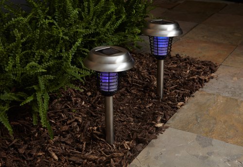 Set of 2 Solar Insect Bug Zapper Lights