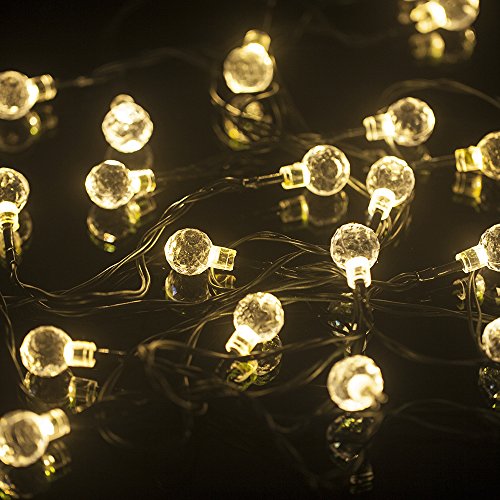 M&T Tech Outdoor Solar Patio String Fairy Lights for Party,Garden,Porch, Lawn,Christmas,Wedding with 20 LED Warm White Round Ball