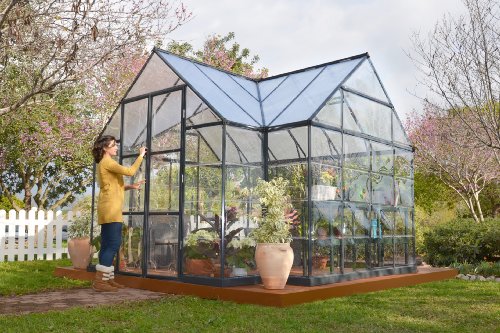 Palram Four Season Chalet Hobby Greenhouse – 12 x 8 x 9 Charcoal Gray