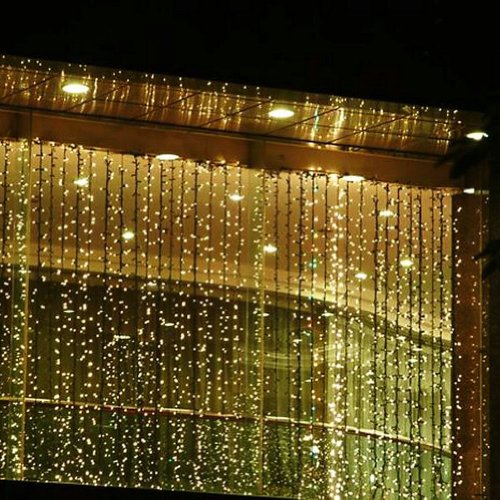 2013newestseller 300led Window Curtain Icicle Lights String Fairy Light Wedding Party Home Garden Decorations 3m*3m (Warm white)