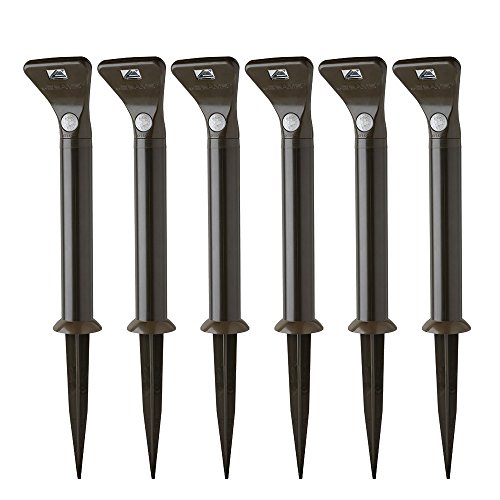 Mr. Beams MB596 Outdoor Wireless Motion Sensing 80-Lumen LED Path Lights with Ground Stakes, Dark Brown, 6-pack