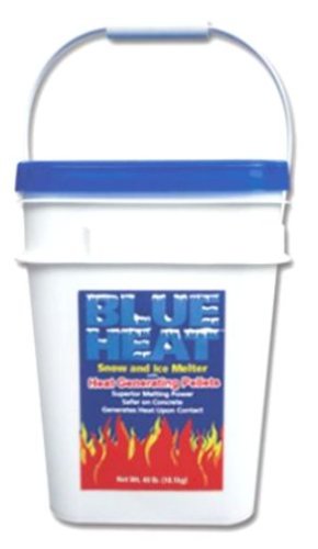 Blue Heat BHP40 Snow & Ice Melter with Heat Generating Pellets – 40 Pound Bucket