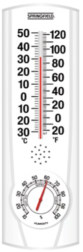 Springfield 9.125 inch Vertical Thermometer and Hygrometer