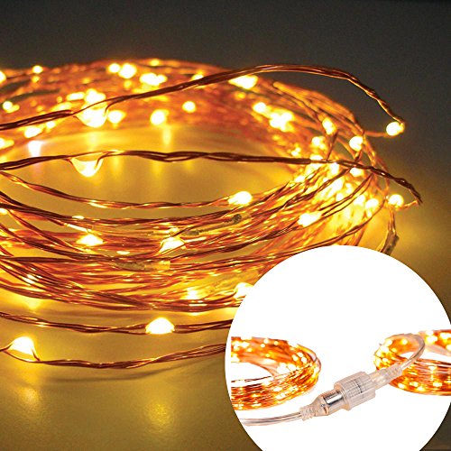 Clearance Sale 64% By Homestarry® Connectable String Lights on Copper Wire – 100 Warm White LED – 33 Feet Long – You Can Plug One Stand Into Another String Light – Combine up to 8 of Them Together （264ft ,1000leds）- Flexibly Applicable in Such Places As Bedroom, Living Room, Staircase, Garden and Outdoor-100% Satisfaction Guaranteed!