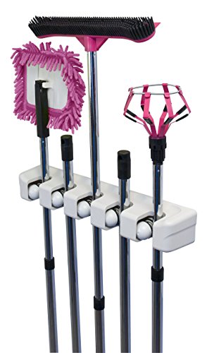 DADOTOOL Mop, Broom, Tool & Sports Equipment Holder & Organizer; Wall Mounting Rack Shelf Stand; Hang Coats & Clothes; Ideal for Metal Handles, Garage, Garden Shed, Basement, Home & Kitchen Closet; Get Organized Today, 100% MONEY BACK GUARANTEE