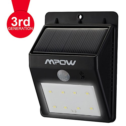 Mpow® Solar Powerd Wireless 8 LED Security Motion Sensor Light, Outdoor Wall/garden Lamp / Motion Sensor-Detector Activated / For Patio, Deck, Yard, Garden, Home, Driveway, Stairs, Outside Wall, With Dusk to Dawn Dark Sensing Auto On / Off Function