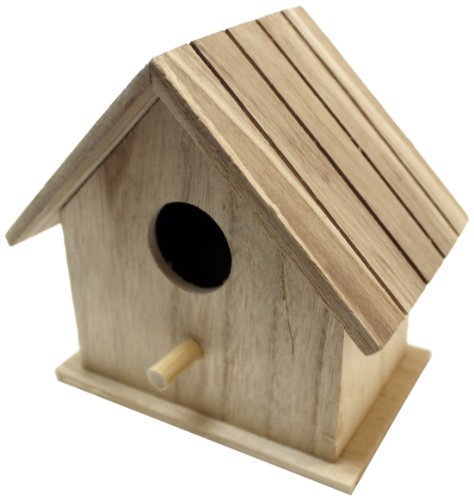 Plaid 96274 Flat Roof Birdhouse Square Wood Surface for Crafting