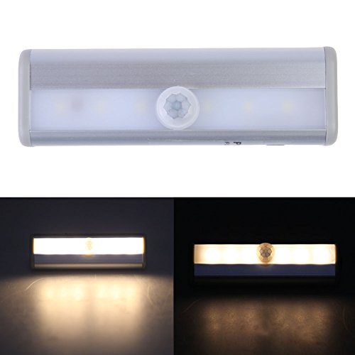 Chinatera Ultra Bright Wireless PIR Motion Sensor 6leds Night Light Lamp Warm White