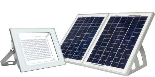 MicroSolar – Super Bright !!! – Lithium Battery – 180 LED IP65 Solar Floodlight — Automatically Working from Dusk to Dawn at Good Sunshine – Including 16.4 Feet Wire // Wall mounted or Ground Mounted // FL5-B
