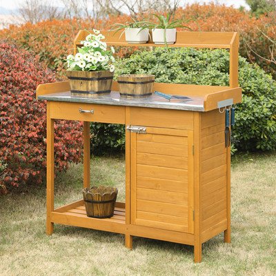 Convenience Concepts Deluxe Potting Bench with Cabinet