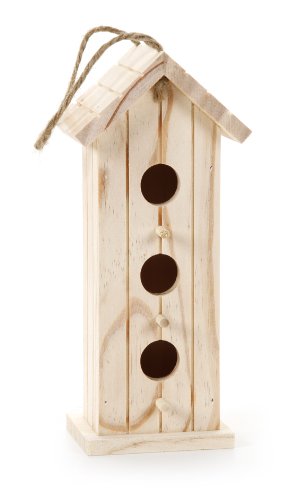 Darice 9149-21 Unfinished Wood Natural Bird House, 9-Inch