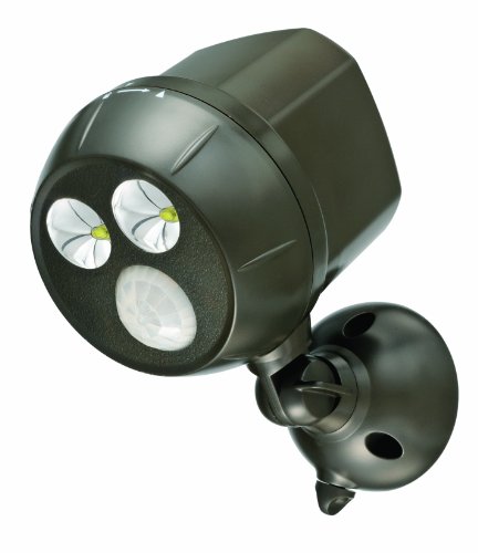 Mr Beams MB390 300-Lumen Weatherproof Wireless Battery Powered LED Ultra Bright Spotlight with Motion Sensor, Brown