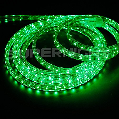 DVW 5m / 16.4Ft SMD 3528 300 LEDs Strip Lights, Flexible Light Strip AC 110V High Voltage Kits,Waterproof Tube Indoor decoration Light Rope,60 LEDs/M wedding Christmas Lighting DIY Light Set-Color:Green