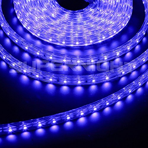 DVW 5m / 16.4Ft SMD 3528 300 LEDs Strip Lights, Flexible Light Strip AC 110V High Voltage Kits,Waterproof Tube Indoor decoration Rope Light ,60 LEDs/M wedding Christmas Lighting DIY Light Set-Color:Blue