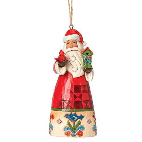 Jim Shore for Enesco Heartwood Creek Santa with Birdhouse Ornament, 4.75-Inch