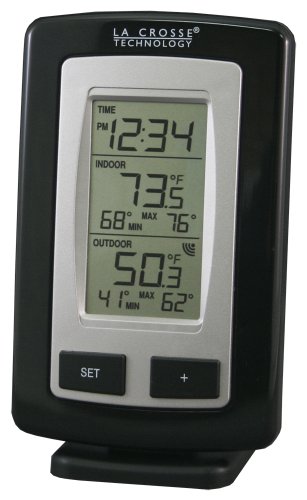 La Crosse Technology WS-9245UBK-IT-CBP Wireless Outdoor and Indoor Temperature Station  with Time