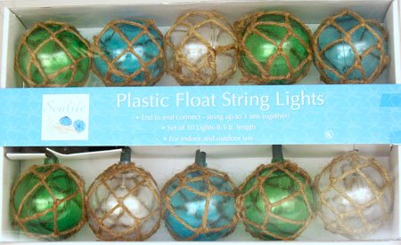 Nautical Retro Glass-Style Buoy Float Plastic String Lights-Assorted Styles