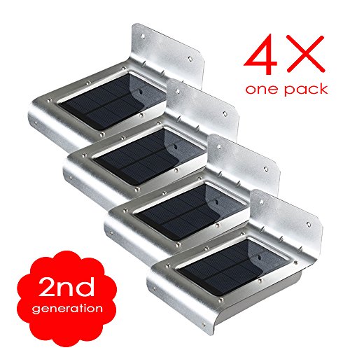 Solar LED Light[2nd Generation], E-Trends(TM) 16 Bright LED Wireless Solar Powered Motion Sensor Light (Weatherproof, no batteries required), Eco-friendly. (4 pack)