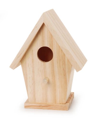 Darice 9184-74 Natural Wood Birdhouse, 5-3/4-Inch