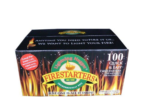 Lightning Nuggets N100SEB Firestarters Super Economy Box of Fire-Starting Nuggets, 100 Count